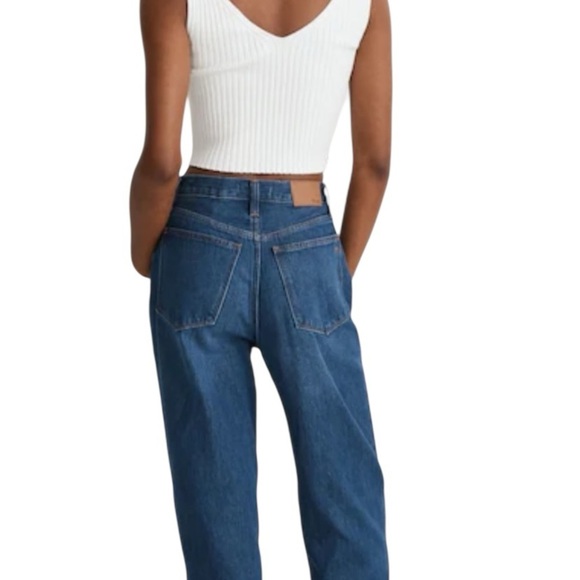 Madewell Baggy Straight Jeans in Dark Indigo blue - Picture 2 of 16
